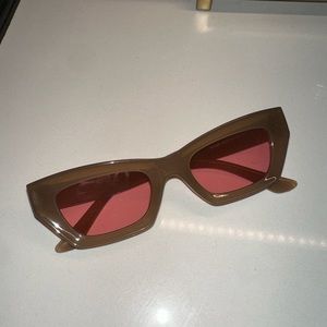 Brown Sunglasses with Rose Lenses
